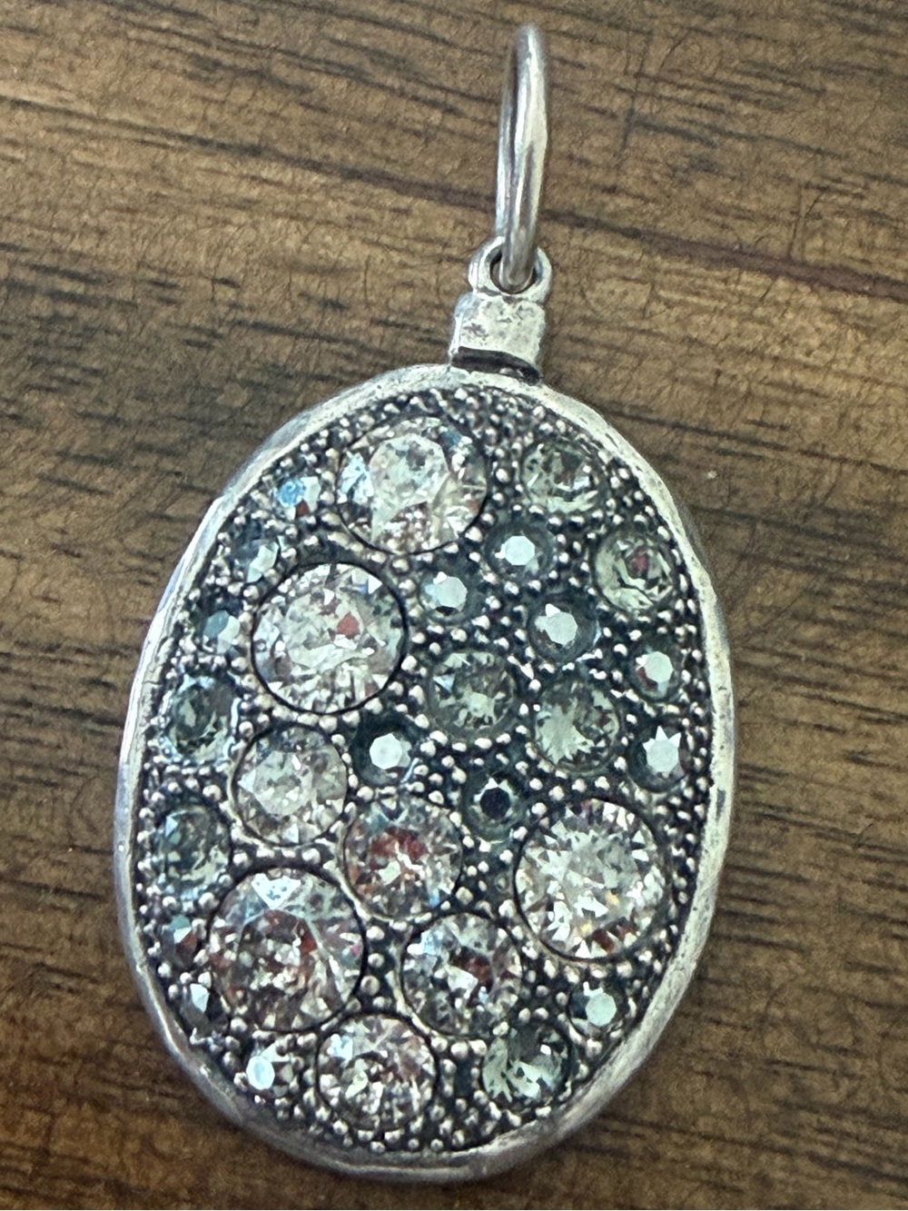 Grace & Heart G&H COBBLE Pendant .925 SS Crystal 1 7/8” Jewelry P1383 Charm NICE